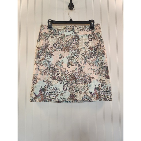 Talbots Dresses & Skirts - Talbots Women's Pink Paisley Pencil Mini Skirt Size 10 Petite Preppy Office Work